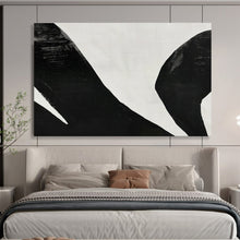 Load image into Gallery viewer, Abstract Painting on Canvas: Black - and - White Bold Forms - “Dramatic Contrast” DKH586