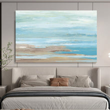 Load image into Gallery viewer, Soft Blue - Green Coastal Abstract Painting On Canvas DKH421