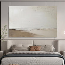 Load image into Gallery viewer, Hand - painted Minimalist Beach Scene Acrylic Art for Serene Bedroom Decor LargeART1658