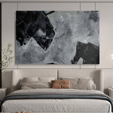 Load image into Gallery viewer, Hand - painted Black and White Geometric Collage Acrylic Art for Contemporary Art Installations LargeART1732
