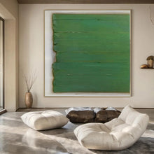 Load image into Gallery viewer, Large - Format Hand - painted Textured Green Simplicity Acrylic Art for Minimalist Entryways LargeART0210