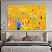 Load image into Gallery viewer, Bright Yellow Abstract Energy Painting for Sunny Kitchen & Creative Studio DKH038