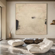Load image into Gallery viewer, Minimalist Beige - Black Abstract Canvas Painting, Perfect for Minimalist Living Room & Contemporary Gallery LargeART1165