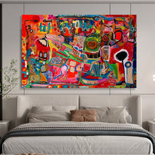 Load image into Gallery viewer, Hand - painted Bold Colorful Abstract Mosaic Acrylic Art for Modern Art Galleries at Home LargeART1680