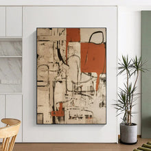 Load image into Gallery viewer, Orange - Black - White Abstraction for Industrial - Style Café & Art Studio LargeART0835