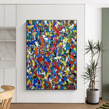 Load image into Gallery viewer, Rainbow Splatter Celebration Art for Kids’ Playroom & Vibrant Art Café LargeART0899