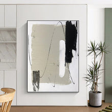 Load image into Gallery viewer, Large - Scale Gray - Black - White Abstract Art for Contemporary Entryway & Art - Forward Café LargeART0502