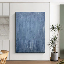 Load image into Gallery viewer, Oversized Blue Textured Abstract Art for Spa & Minimalist Bedroom LargeART0459
