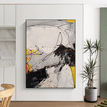 Load image into Gallery viewer, “Dynamic Dissonance” – Black, White, Yellow & Red Abstract Acrylic DTP054