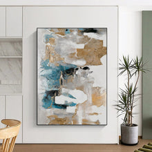 Load image into Gallery viewer, Minimalist Abstract Art, Gold - Accented Neutral Painting for Luxury Bedroom & Sophisticated Office LargeART2245