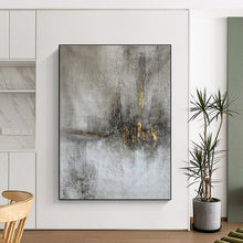 Load image into Gallery viewer, Gray - Gold Textured Abstract Art for Luxury Boutique & Sophisticated Home Office LargeART0900