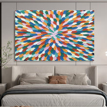 Load image into Gallery viewer, Colorful Petal - Shaped Abstract Painting for Bohemian Living Room & Artistic Café DKH121