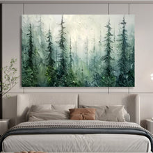 Load image into Gallery viewer, Hand - painted Forest Mist Oil Painting for Creating a Tranquil Atmosphere in Living Room Corners LargeART1600