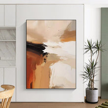 Load image into Gallery viewer, “Warm Color Abstract Flow” - Beige, Brown, White, Orange Abstract Art on Canvas DKH1243