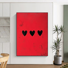 Load image into Gallery viewer, Red & Black Minimalist Abstract Art, Suited for Edgy Living Room & Bold Bedroom LargeART1935