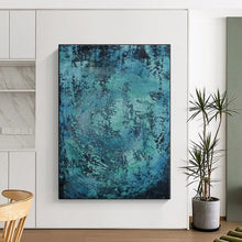 Load image into Gallery viewer, Large - Scale Turquoise Textured Abstract Art for Spa & Coastal Home LargeART0464