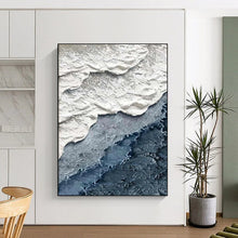 Load image into Gallery viewer, “Textured Coastal Layers” – Layered white, gray, and blue textured forms, evoking a coastal scene. DTP325