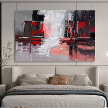 Load image into Gallery viewer, Red - Gray Urban Reflection Abstract Painting for Modern Office & Industrial Loft DKH263
