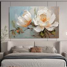 Load image into Gallery viewer, White Peony Blooms Large - scale acrylic painting DLZ174