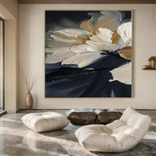 Load image into Gallery viewer, Cream and Black Floral Art, Suited for Elegant Bedroom & Sophisticated Lounge LargeART1091