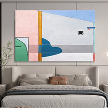 Load image into Gallery viewer, Pink - Accented Geometric Abstract Painting on Canvas DKH548