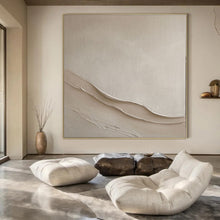 Load image into Gallery viewer, Beige Textured Waves Acrylic Art, Nice for Minimalist Bedroom & Serene Office LargeART1068