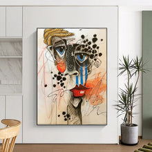 Load image into Gallery viewer, “Abstract Face Doodle” - Expressive Figurative Art on Canvas DKH1621
