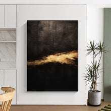 Load image into Gallery viewer, Grand Hand - painted Dark and Gold Abstract Mystery Acrylic Art for Luxe - Themed Home Theaters LargeART0230