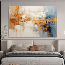 Load image into Gallery viewer, Gold & Gray Reflections: Urban - Inspired Metallic Abstract Large - Scale Hand - painted Abstract Acrylic Art DLZ183