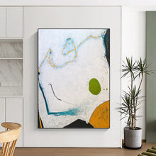 Load image into Gallery viewer, “Nature - Inspired Abstract” - White, Blue, Green, Orange Abstract Art on Canvas DKH1110