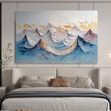 Load image into Gallery viewer, 3D Mountains “Pastel Peaks” Painting on Canvas, Serene Landscape Art DKH902