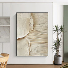 Load image into Gallery viewer, Hand - painted Large - sized Beige Textured Abstract Acrylic Art for Neutral - Toned Hallways LargeART0079
