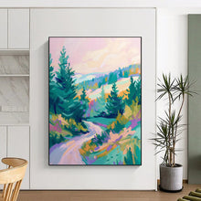 Load image into Gallery viewer, Pastel Forest Path Abstract Landscape, Perfect for Cozy Bedroom & Nature - Themed Office LargeART2014