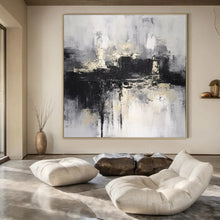 Load image into Gallery viewer, Monochrome Urban Reflection Art for Minimalist Apartment & Industrial Gallery LargeART0919