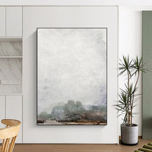 Load image into Gallery viewer, Foggy Dusk Silhouettes – Abstract Landscape Acrylic Painting with Faded Hues DTP222