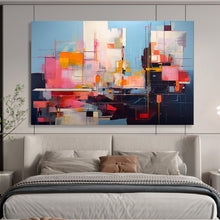 Load image into Gallery viewer, Vibrant Urban Geometry Abstract acrylic painting DLZ020