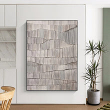 Load image into Gallery viewer, “Gray Textured Ridges” Abstract Painting on Canvas, Modern Gallery Decor DKH1034