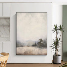Load image into Gallery viewer, Gray - Beige Abstract Misty Landscape, Ideal for Nature - Inspired Living Room & Peaceful Meditation Space LargeART2056