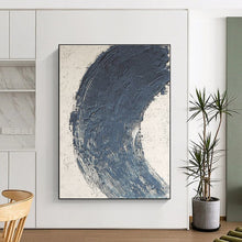 Load image into Gallery viewer, Large - Format Blue Circular Textured Acrylic Art for Bedroom & Creative Studio LargeART0426