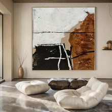Load image into Gallery viewer, Earthy Tones Abstract Details Abstract Canvas Painting, Suited for Art Studio & Eclectic Entryway LargeART1126