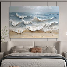Load image into Gallery viewer, Impasto “Crashing Ocean Waves” Painting on Canvas, Dramatic Seaside Art DKH796