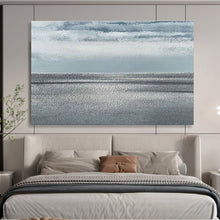 Load image into Gallery viewer, Minimalist Seascape Painting on Canvas - “Gray Horizons” DKH749