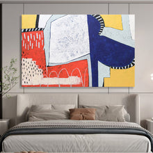Load image into Gallery viewer, Bold Color - Block Geometric Abstract Painting on Canvas DKH544
