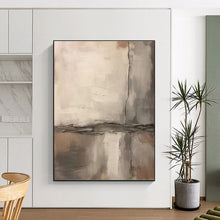 Load image into Gallery viewer, Neutral Tones with Textured Line Art – Perfect for Contemporary Living Room & Serene Yoga Studio LargeART0711