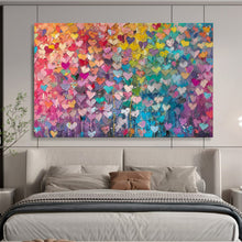 Load image into Gallery viewer, Hand - painted Massive Colorful Heart Mosaic Acrylic Art for Playful Family Rooms LargeART1759