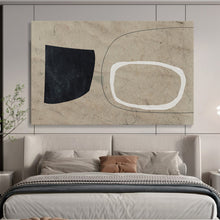 Load image into Gallery viewer, Minimalist Black, White, and Beige Shapes Abstract acrylic painting DLZ113