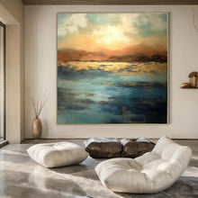 Load image into Gallery viewer, Sunset Horizon Abstract Acrylic Art, Fit for Dining Area & Coastal Home LargeART1028