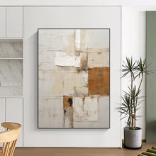 Load image into Gallery viewer, “Textured Neutral Abstract Composition” - Beige, Grey, White Abstract Art on Canvas DKH1317
