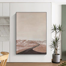 Load image into Gallery viewer, Desert Road Under Pale Sky Acrylic Art - Suited for Adventure - themed Study & Southwest - style Living Room LargeART0665