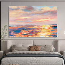 Load image into Gallery viewer, Vibrant Sunset Sea Abstract Art for Beach House & Colorful Dining Room DKH112